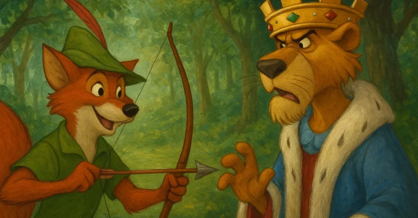 Robin Hood 1973 Disney raposa príncipe João Nottingham floresta